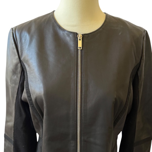 RINO & PELLE TORRI SOFT LAMB LEATHER JACKET 2-WAY FULL FRONT ZIP LINED EDGY US 6 - Picture 3 of 15